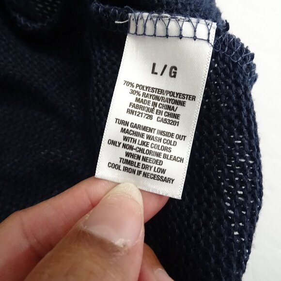 Aeropostale Blue Lightweight Open Front Knit Cardigan Sweater Women Size L - Picture 5 of 9